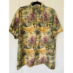 Rima Caribbean Shirt Size L Short Sleeve Button‎ Up tropical